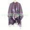 Cashmere-like acrylic checked yarn dyied thickness Scarf poncho Shawls