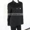 Wholesale European luxurious black ladies' 100% pure cashmere coat