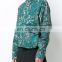 Women's Windbreak Jacket Big Side Pockets Colorful Flower Print Jacket