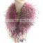 Pink real raccoon fur collar for garment winter fashion wholesale