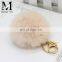 2016 Beautiful and Softly Multicolor Fur Ball Keychain Genuine Rabbit Fur Pom Pom Key Chain