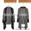 American style zebra striped design sweater long length cardigan