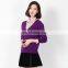 Spring Autumn high quality fashion multicolor slim fit V-neck custom knit woolen sweater new designs for ladies manufacturer