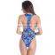 Removable Push Up Padding High Cut Women One Piece Swimsuit