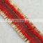 Fashion cotton red fringe tassel with gold lurex trimming for dresses
