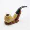 140mm Length wooden resin short tobacco pipe with small solid wood head for smoking