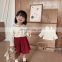 6738/Lovely custom high quality cherry print fashion kids full sleeve t shirt printing for baby girls