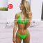 Summer women's solid color bikini set push-ups steel plate bra swimsuit swimwear triangle bath suit swimwear biquini
