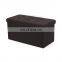Customized modern home furniture faux linen 76x38x38 folding ottoman  bench with six eyes