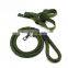 3 in 1 Braided Round Rope Nylon Dog Leash  Pet Collar Harness And Leashes