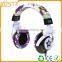 Good quality cool colors fashion headphone with custom design printing
