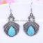 wholesale fashion vintage resin acrylic kallaite beatles style bali jewelry 925 thailand silver gypsy earring