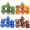 Polyhedral Dice Set with Pouch Double-Colors Gold Numbers of D4 D6 D8 D10 D% D12 D20 for DND RPG Table Games