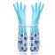 Household Blue Pink Green Orange Laundry Waterproof Plastic Rubber Kitchen Cleaning Anti-Skid Durable Gloves