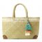 Handmade Straw Natural Vegan Bags with Pastel Keychain Seagrass Handbag 100% Nature