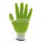 13G nylon liner with digital printing hivis green latex coated gardening gloves