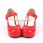 2015 New Fashion Red Pumps Synthetic leather Rubber-soled High-Quality Gothic Lolita Shoes LL001-1