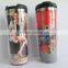 Double wall stainless steel travel mug with paper insert