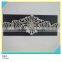 Bridal Accessories Jewelry Applique Sew on Clear Rhinestone Chain Patch 14x21cm