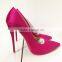 Sexy fashion high heel shoes women premium shoes hot pink silk upper ladies formal dresses shoes 2016 evening party shoes