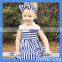 HOGIFT OEM latest style 2016 summer&spring sleeveless blue stripes fashion design small girls dress