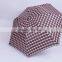 3 fold classical check gingham umbrella