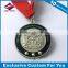 Antique silver plated 3d zinc alloy medal with custom ribbon