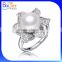 Luxury Micro Pave Setting Synthetic Diamond&Natural Pearl Jewelry Set