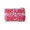 Beautiful design ladies polyester green makeup bag, printed zipper pouch, clutch cosmetic bag