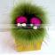 Crystal Monchichi Keychain real Rabbit's hair fur pom pom Monchhichi cartoon pompom Key chain ring women bag pendant