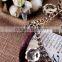 Fashionable style high quality double chain pearl flower statement necklace