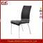 black high back upholstered pu seat heavy duty contemporary dining chair