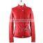 Womens Winter Custom PU Leather Jackets With Big Grommet