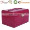 Professional quality unique jewelry box multiple ring rolls package case with mirror woman lady makeup box