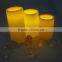 plastic cheap decoration pillar amber set led candles