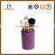 New round design cosmetics carring case leather cosmetic box