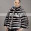 wholesale price chinchilla rex rabbit fur coat