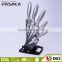 KH1301 hot sale hollow handle 6 pcs knife set with acrylic stand