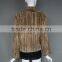 Long Sleeves Ladies Luxury Knitting Rabbit Fur Jacket Coat Women