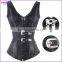 Factory Price Buckle Black OverBust Waistcoat Vests and Corsets Top