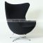Alibaba replica furniture factroy black cashmere wool egg chair by Arne Jacobsen