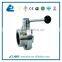 Sanitary single welding single thread butterfly valve