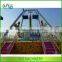 Young people welcome thrilling exciting amusement big pendulum rides in amusement parks
