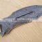 A SHARP/ARMY DESIGN, STAG HORN HANDLE HANDMADE DAMASCUS FIGHTING/HUNTING KNIFE