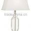 wholesale high quality America modern room table lamp with crystal lampstand and white fabric shade