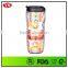 12oz thermos double wall promotional plastic coffee travel mug