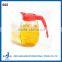 clear glass water jug bottle dispenser with plastic handle lid