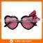 Heart Shaped Plastic Party Sunglasses with a Cute Bowknot Fancy Party Glasses