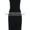 Custom manufacture midi zipper outside woven sleeveless dress