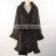 Luxury design knitted mink fur coat / mink fur long black coat